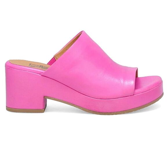 Miz Mooz Women’s Gwen Pink Supple Leather Chunky Platform Open Toe Sandal - Picture 4 of 11